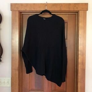 Free People Asymmetrical Black Sweater - L